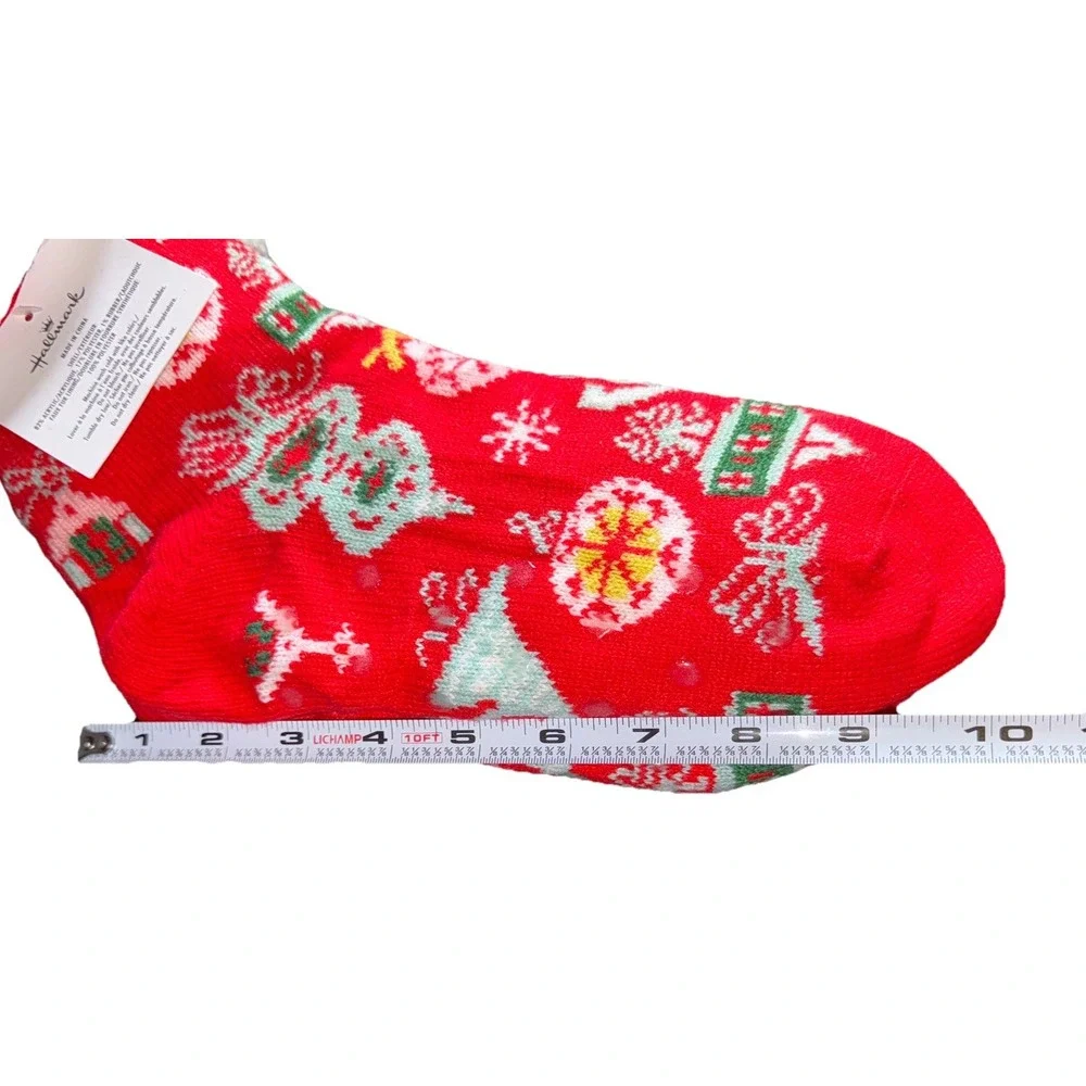 Hallmark Slipper Socks Sherpa Lined Christmas Movie Non Skid Cozy Ornaments NWT